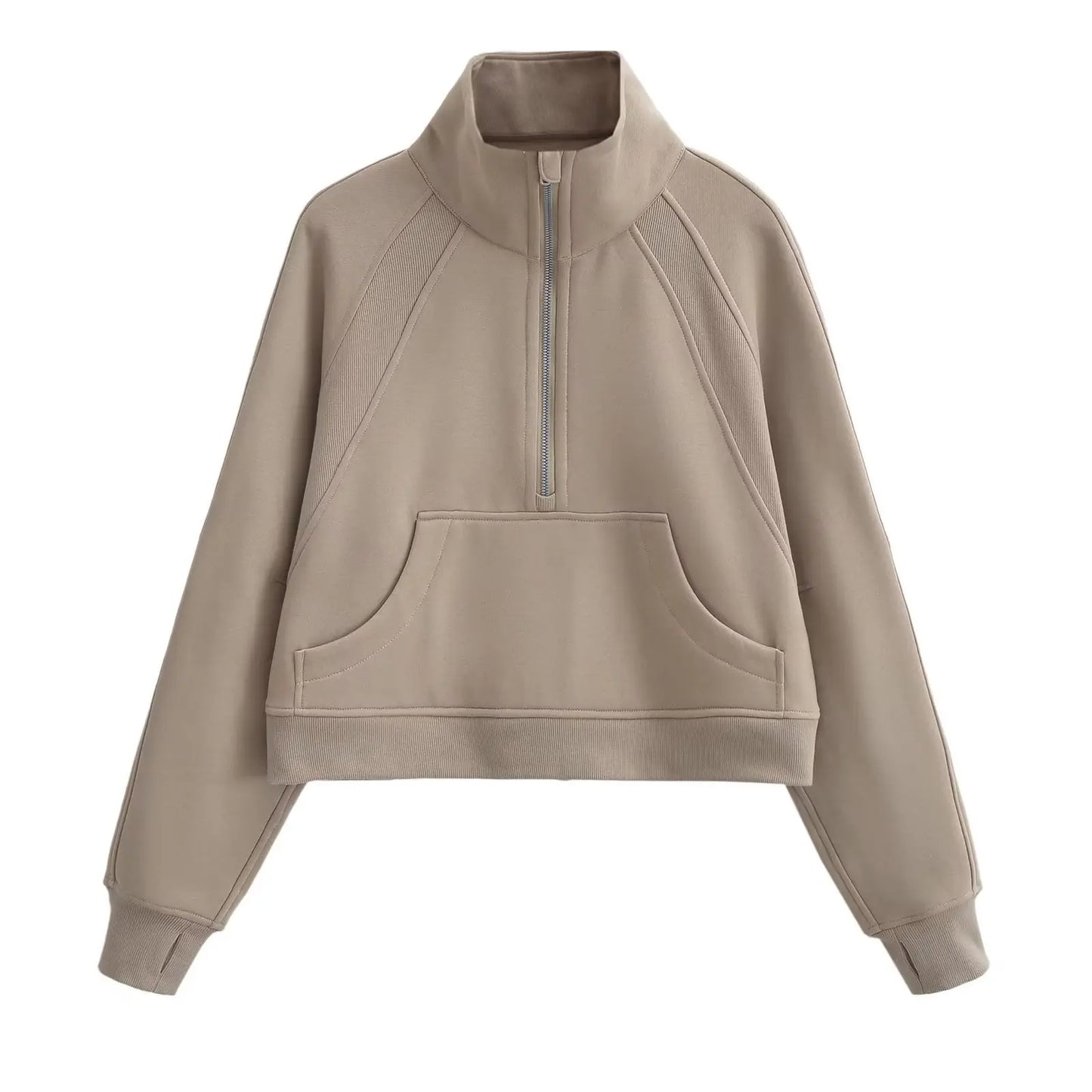 Women Half-Zip Oversized Sweatshirt