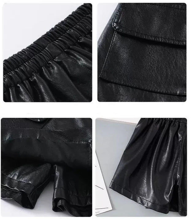 Child Faux Leather Skort