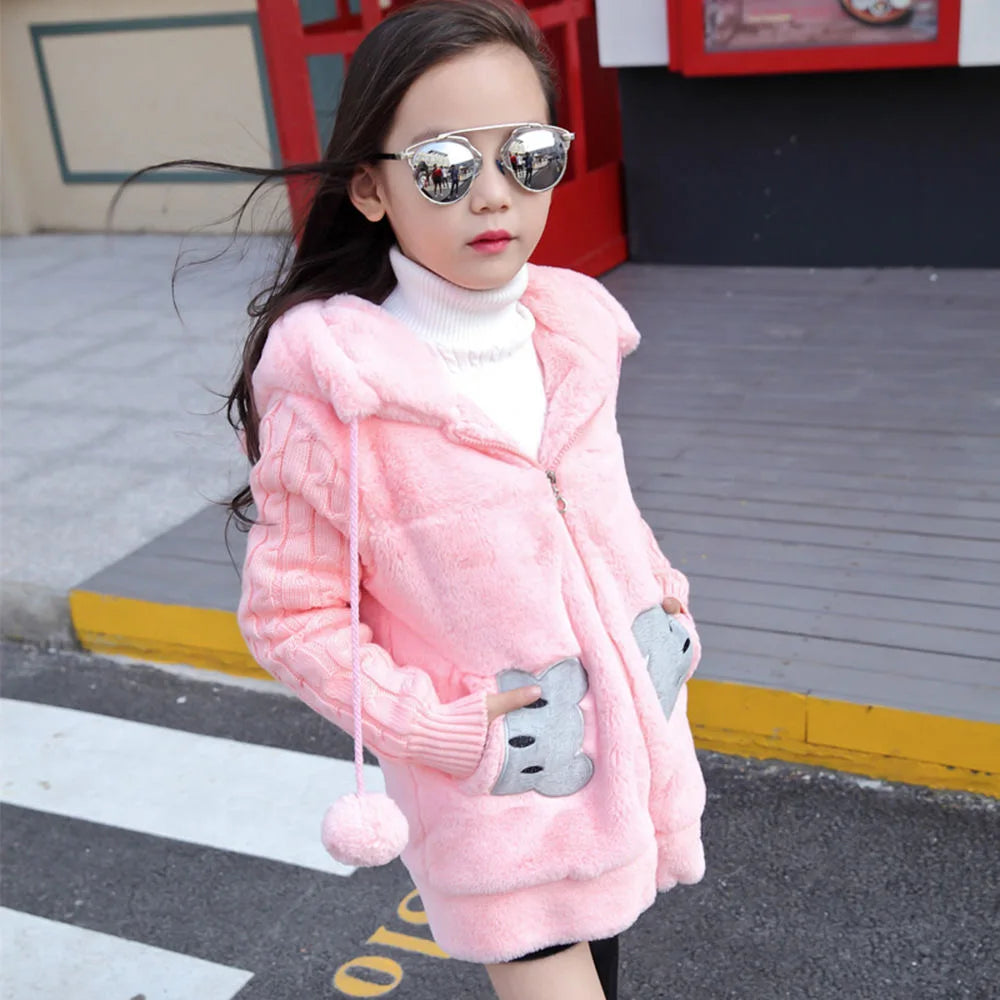 Child Rabbit/Bear Plush Hooded Jacket