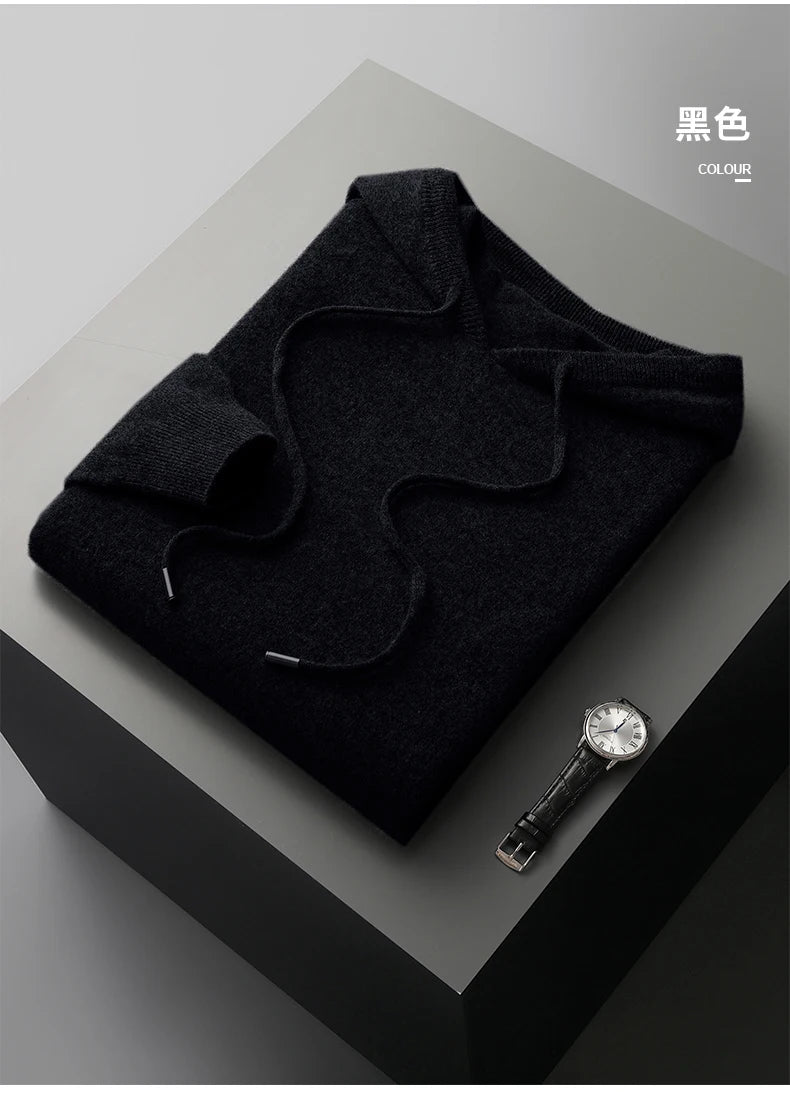 Men Merino Wool Long-Sleeve Hoodie