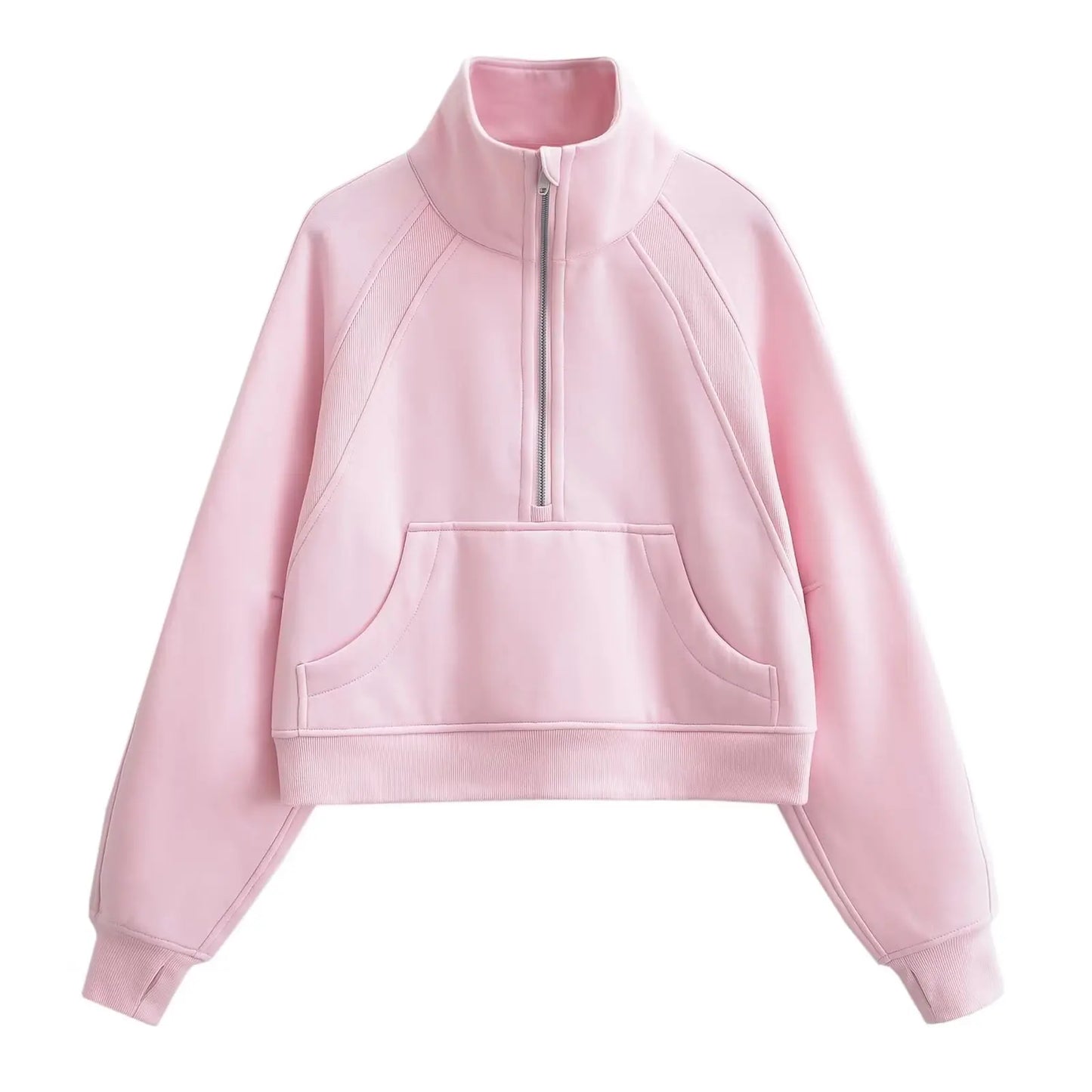 Women Half-Zip Oversized Sweatshirt