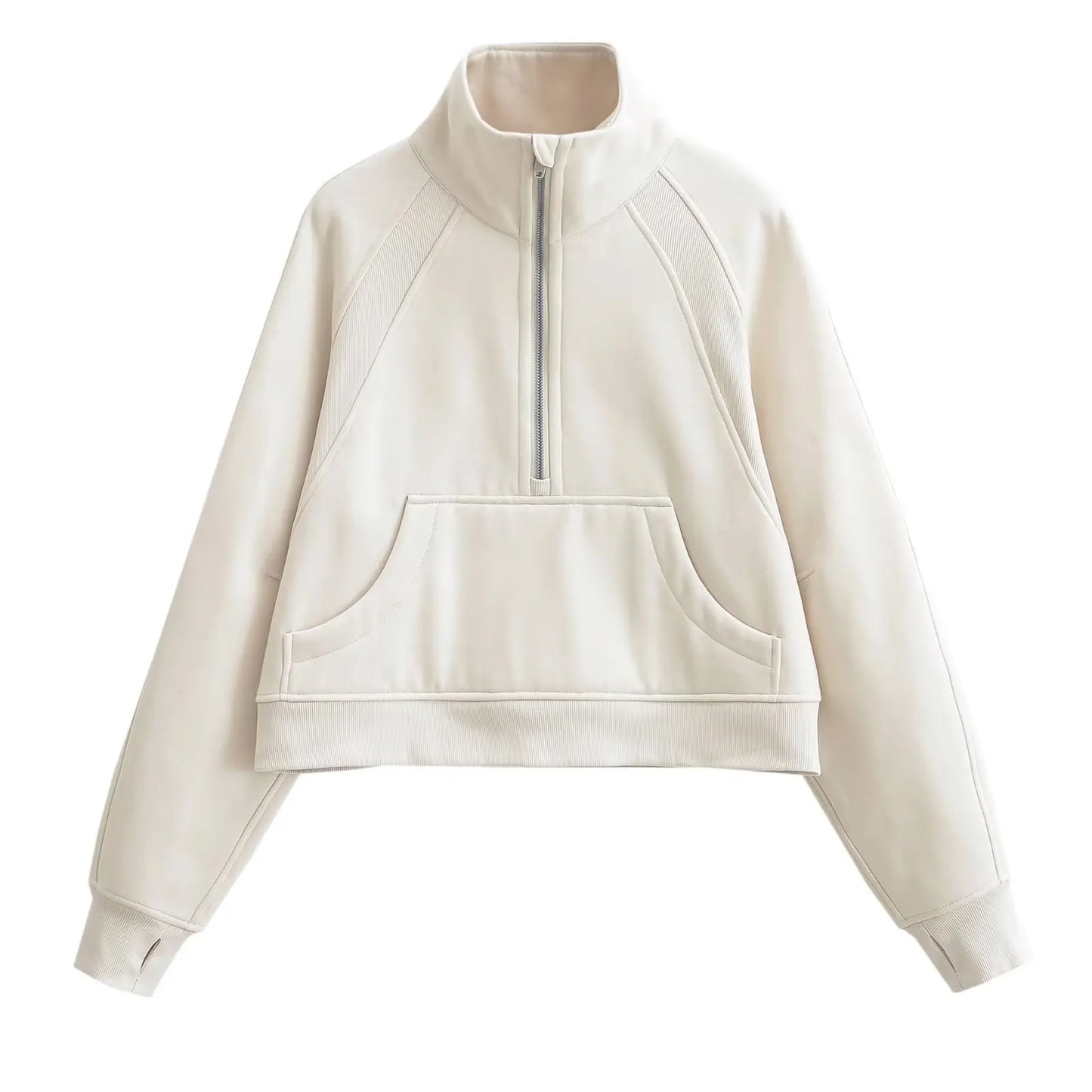 Women Half-Zip Oversized Sweatshirt