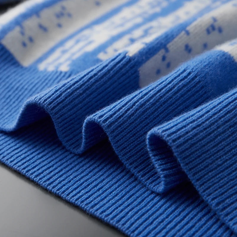 Men Wool Striped Crew-Neck Sweater