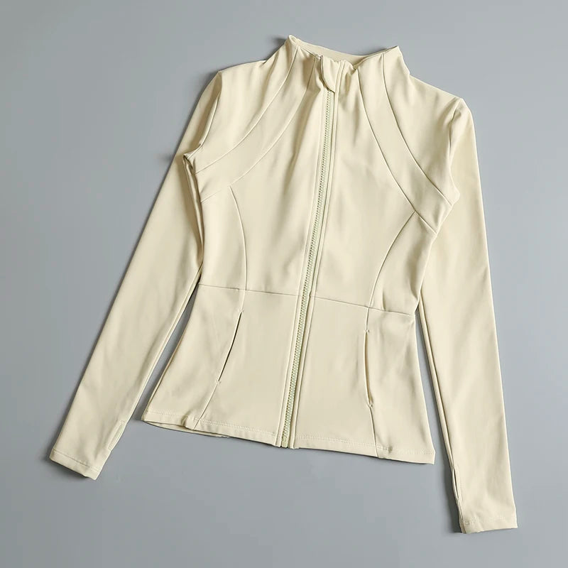 Women Zip-Up Long-Sleeve Fitness Jacket