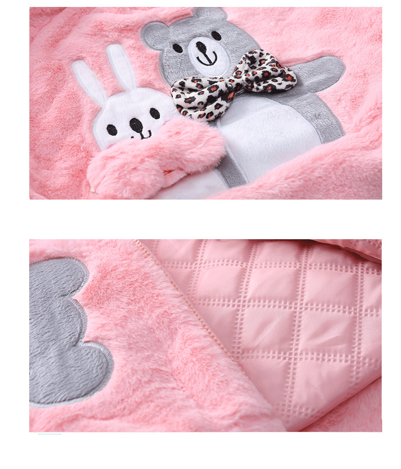 Child Rabbit/Bear Plush Hooded Jacket