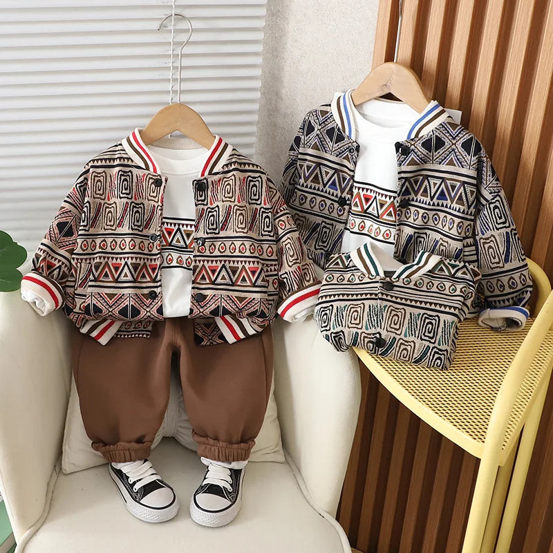 Child Ethnic Print Track Suit Set