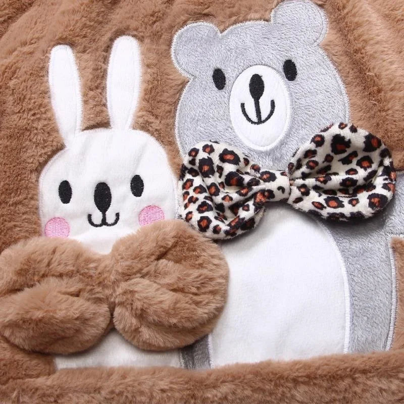 Child Rabbit/Bear Plush Hooded Jacket