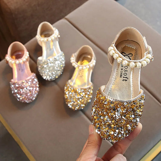 Child Metallic Glitter Mary Janes
