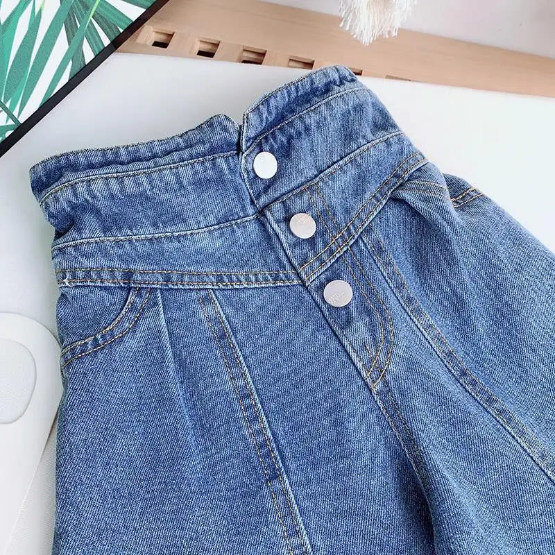Child High Waist Wide Leg Denim