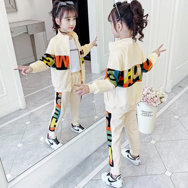 Child Letter Print Sport Suit