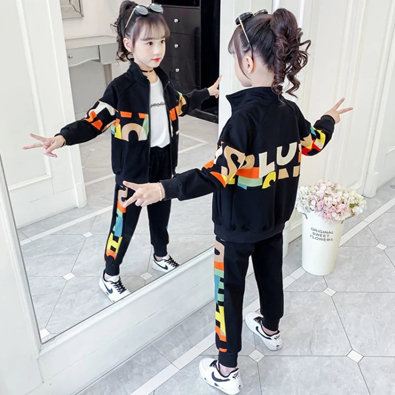 Child Letter Print Sport Suit