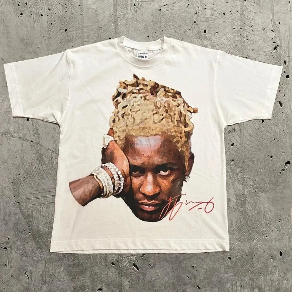 Men Portrait Print Short-Sleeve T-Shirt