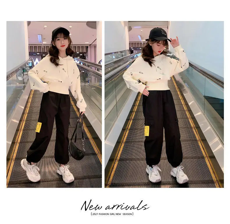Child Hoodie + Wide Leg Cargo Pants