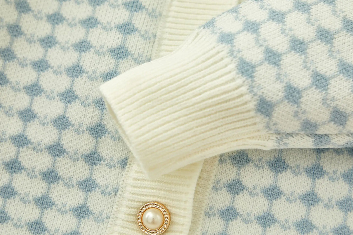Child Gingham Knit Sweater + Skirt Set