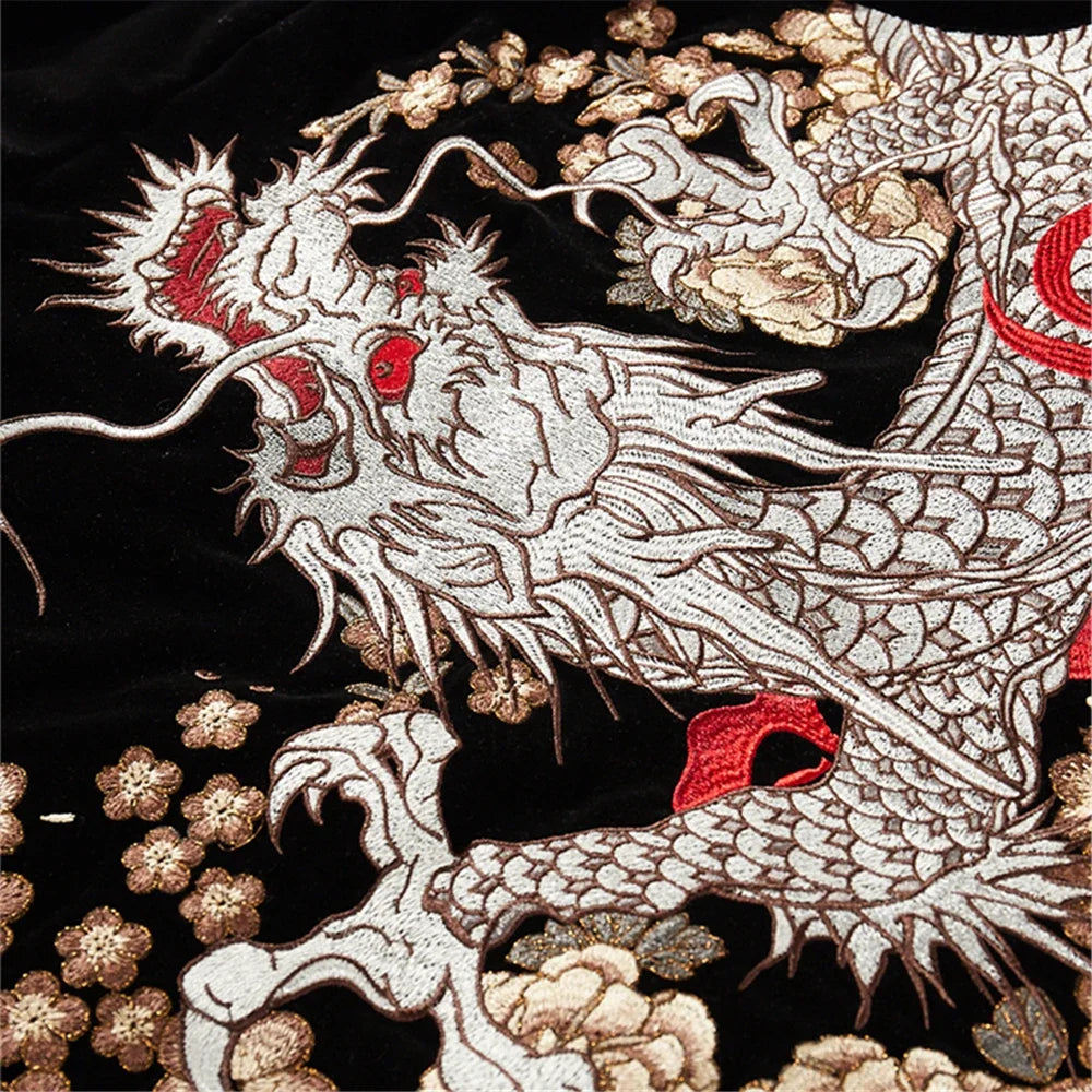 Men Dragon Embroidered Jacket