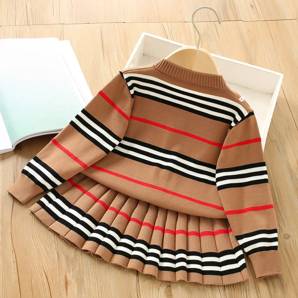 Child Striped Sweater + Skirt Set