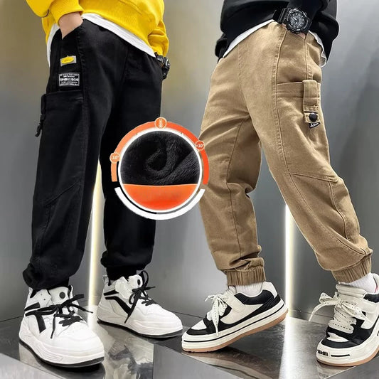 Child Fleece-Lined Cargo Joggers