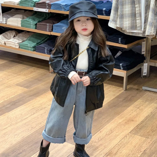 Child Faux Leather Shacket