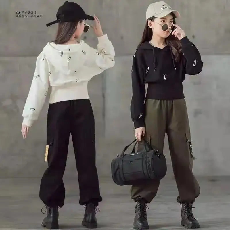 Child Hoodie + Wide Leg Cargo Pants