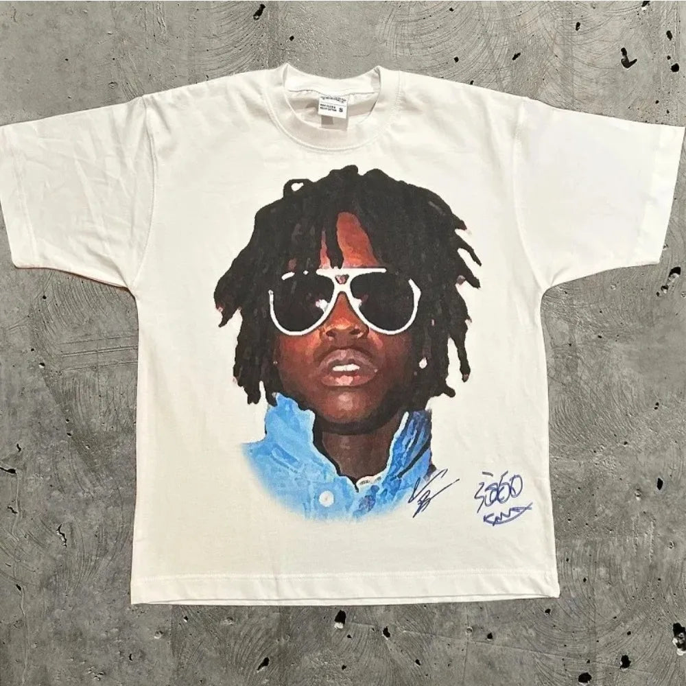 Men Portrait Print Short-Sleeve T-Shirt