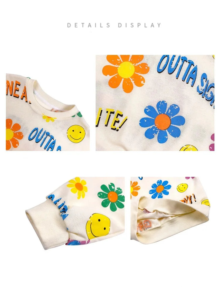 Child Flower Print Sweatshirt