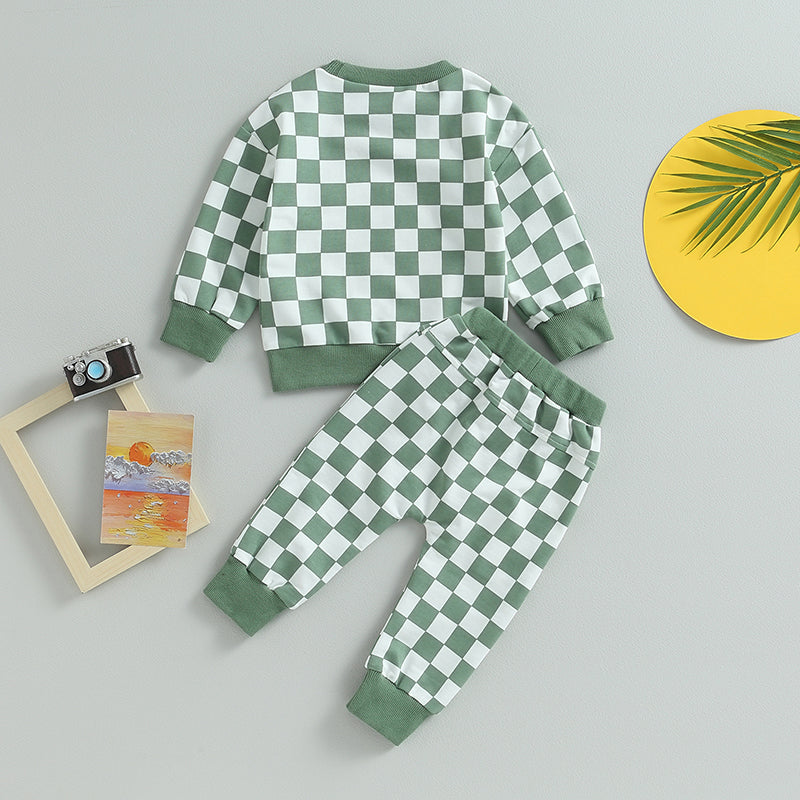 Child Checker Print Sweatsuit