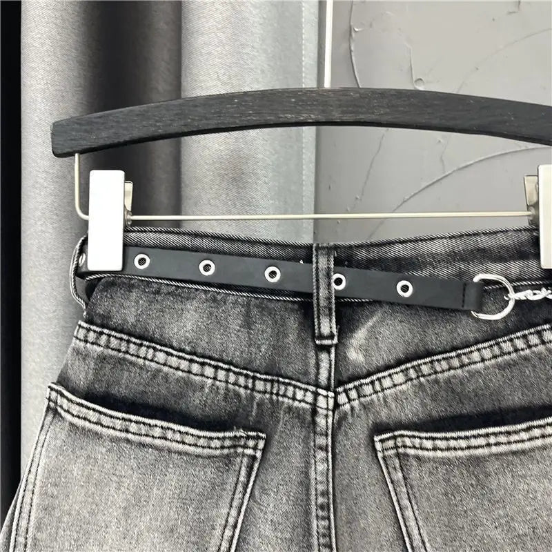 Women High Waist A-line Denim Shorts