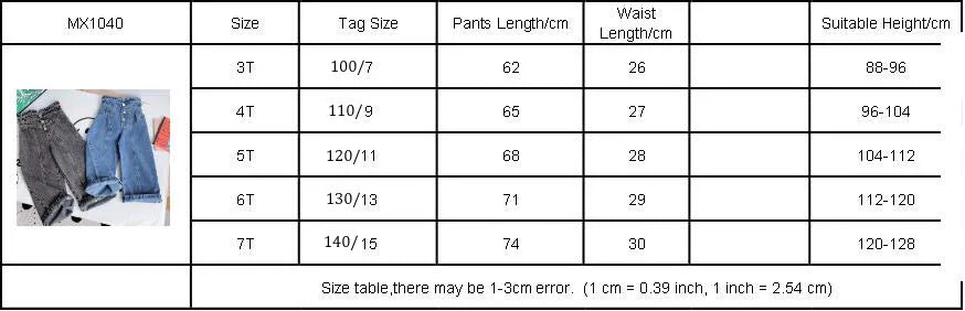 Child High Waist Wide Leg Denim