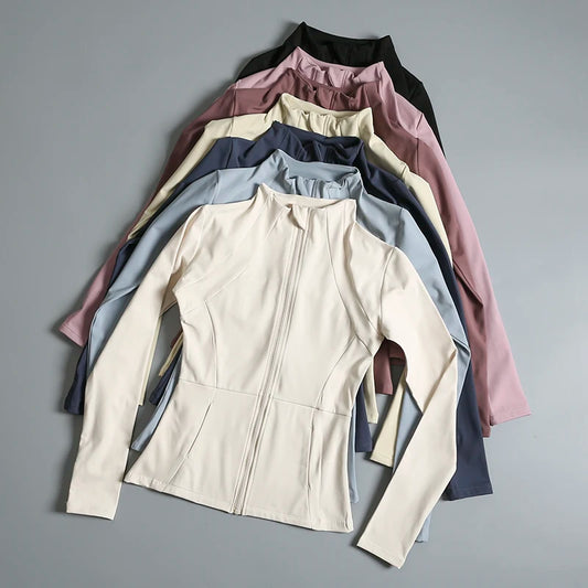Women Zip-Up Long-Sleeve Fitness Jacket