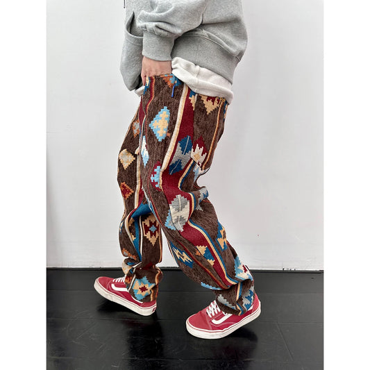Men Ethnic Style Jacquard Trousers