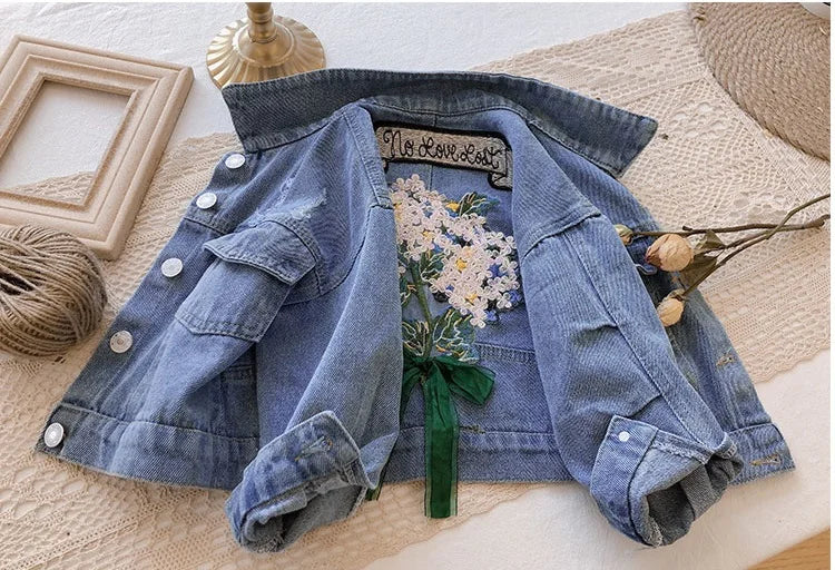 Child Embroidered Denim Jacket