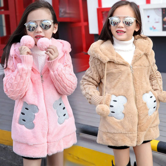 Child Rabbit/Bear Plush  Hooded Jacket