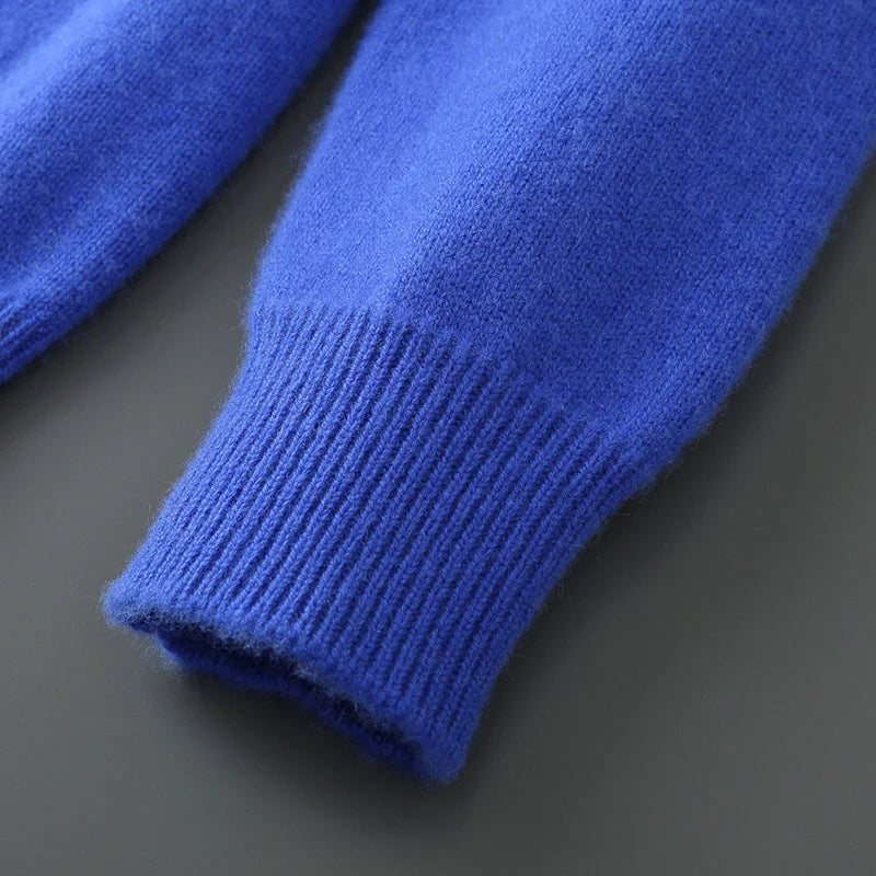 Men Merino Wool Crew Neck Panda Sweater