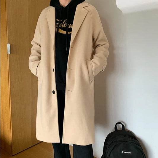 Men Oversized Wool Coat