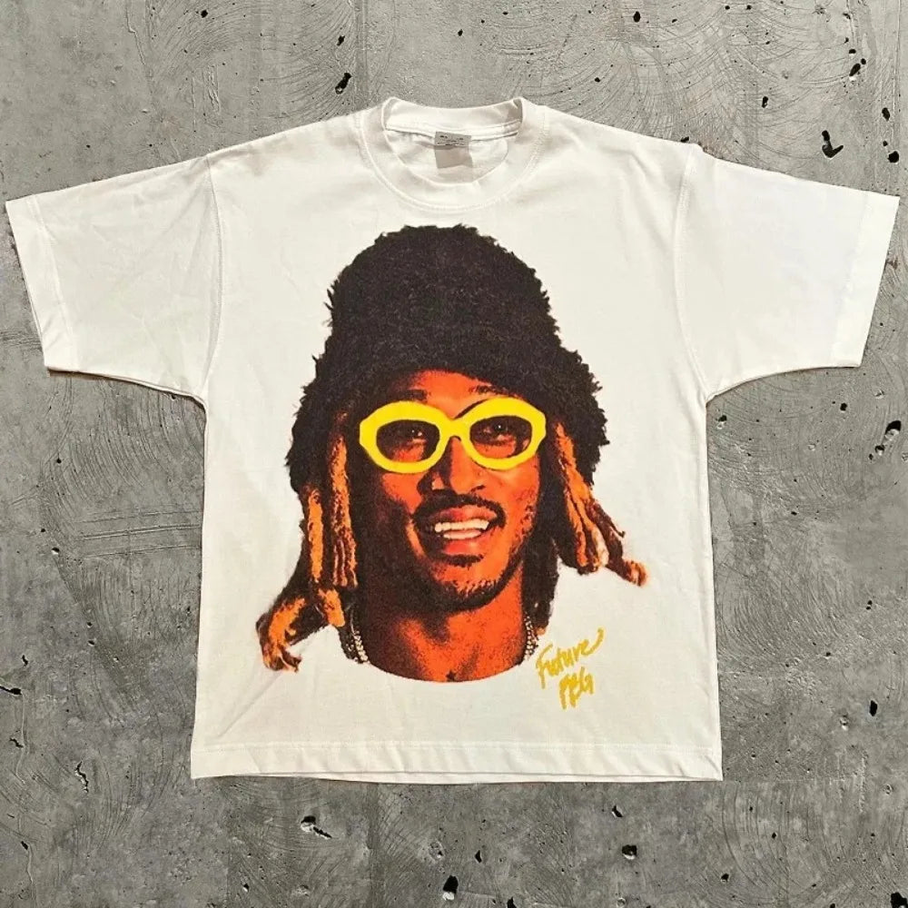 Men Portrait Print Short-Sleeve T-Shirt