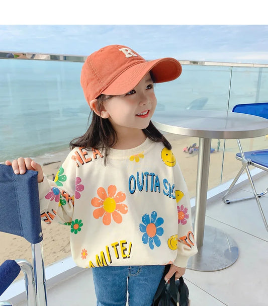 Child Flower Print Sweatshirt