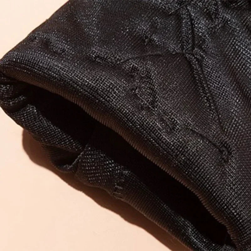 Women "Designer" Leather Fingerless Gloves