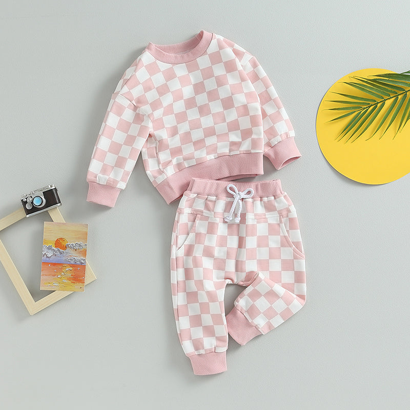 Child Checker Print Sweatsuit