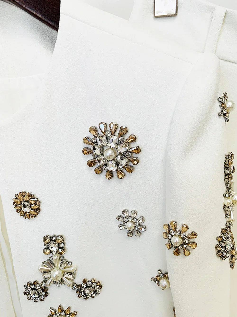 Women White Embellished Pant Suit Set