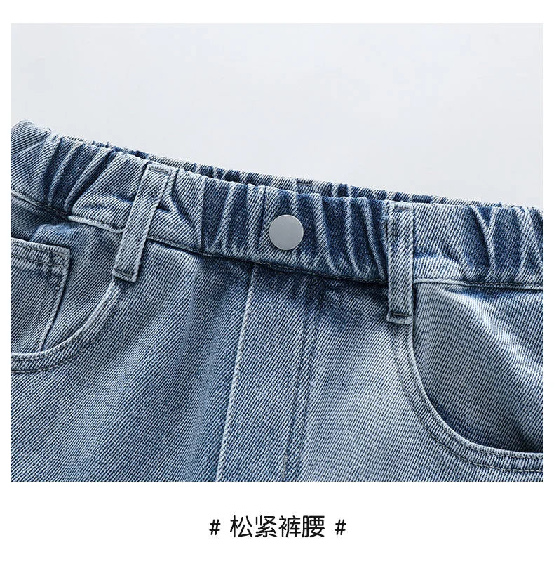 Child Wide Leg Embroidered Heart Denim