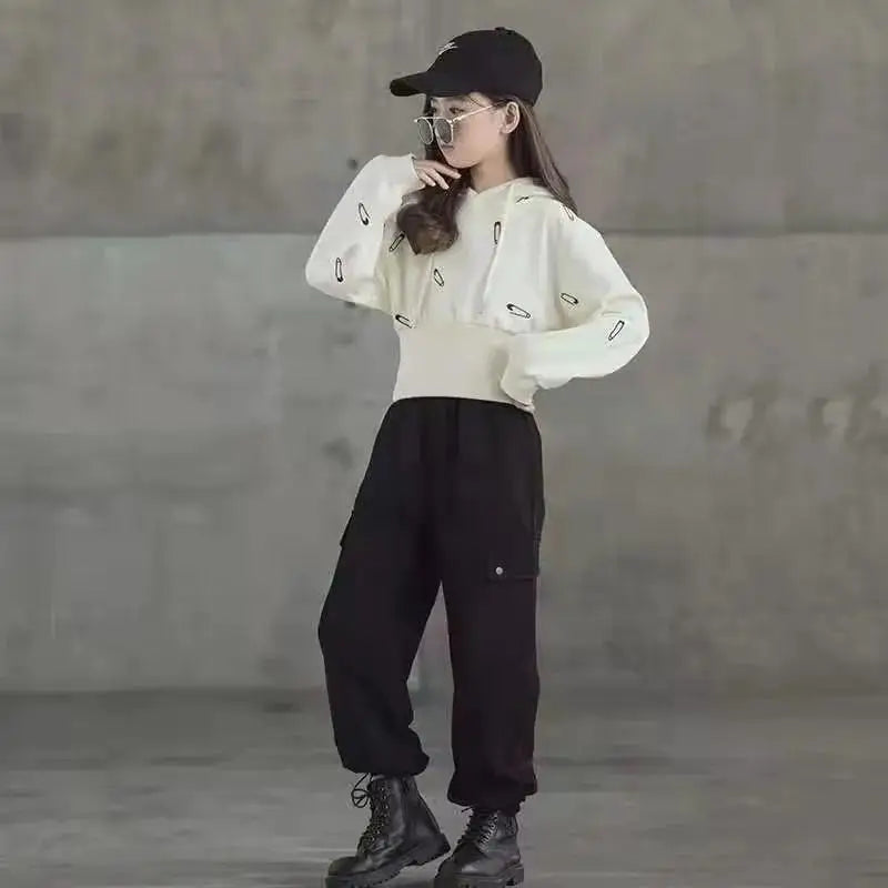 Child Hoodie + Wide Leg Cargo Pants