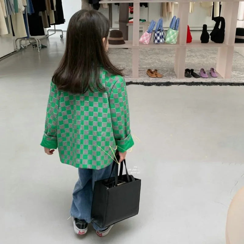 Child Checker Print Blazer