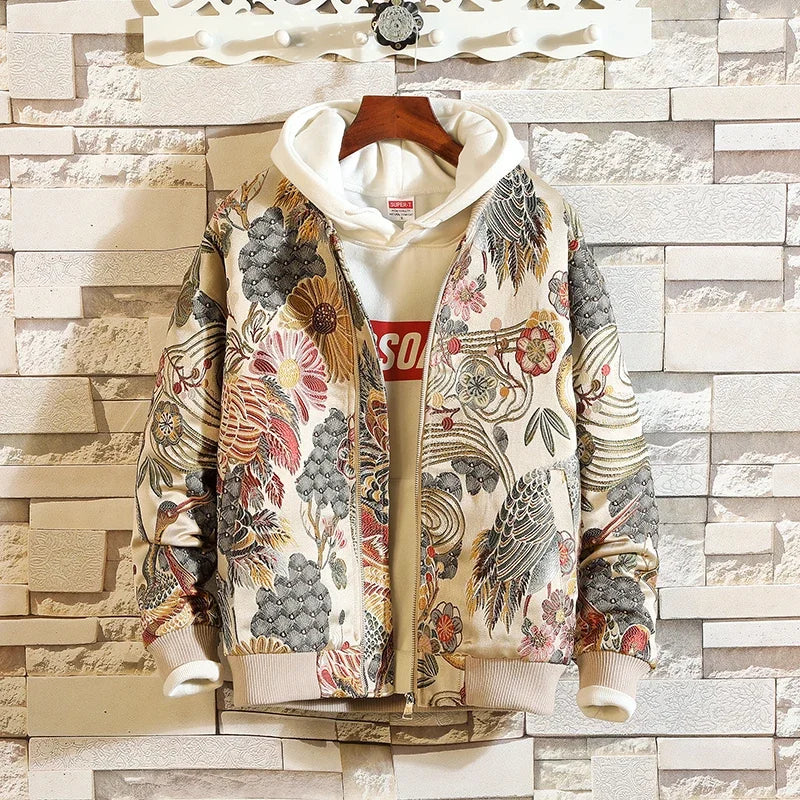Men Embroidered Bomber Jacket