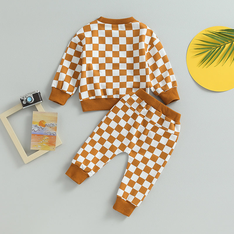 Child Checker Print Sweatsuit