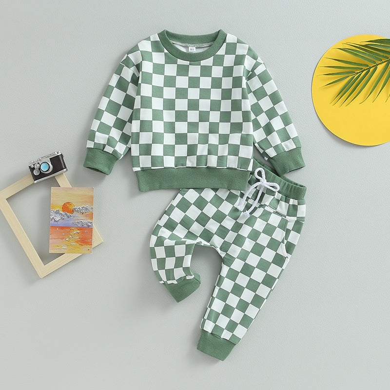 Child Checker Print Sweatsuit