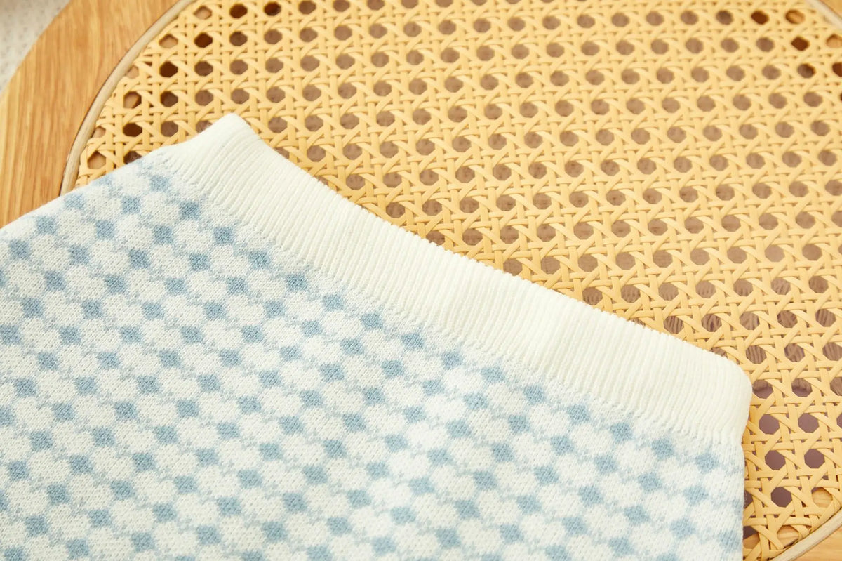 Child Gingham Knit Sweater + Skirt Set