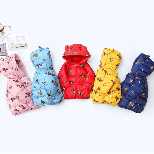 Child Bear Print Puffer Coat