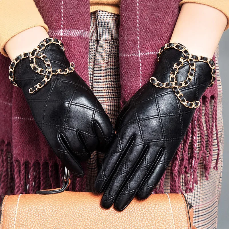 Women "Designer" Leather Gloves