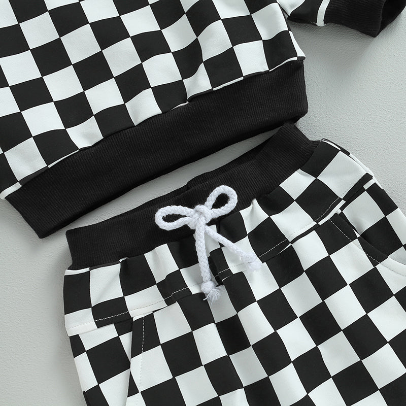 Child Checker Print Sweatsuit