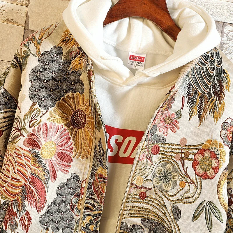 Men Embroidered Bomber Jacket